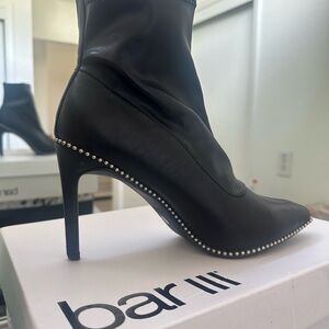 Bar III Black Heeled Boots with Studded Detail